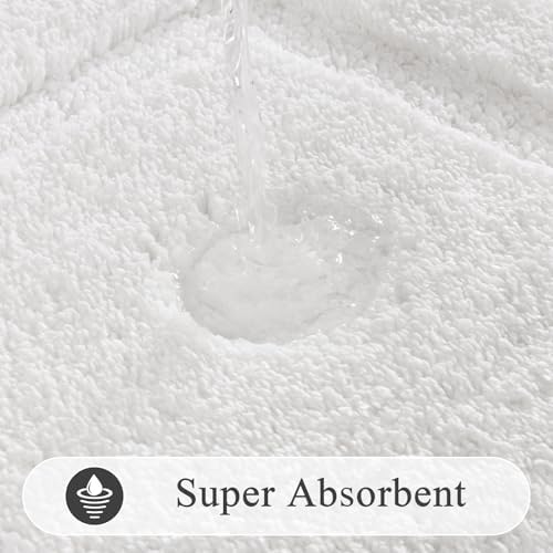 SHACOS Soft Microfiber Bathroom Rugs Set of 2 Pieces, White