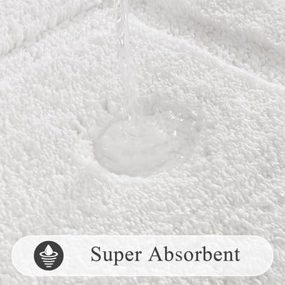 SHACOS Soft Microfiber Bathroom Rugs Set of 2 Pieces, White