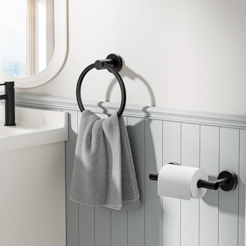 FORIOUS Toilet Paper Holder and Towel Ring Set, Bathroom Accessories Set