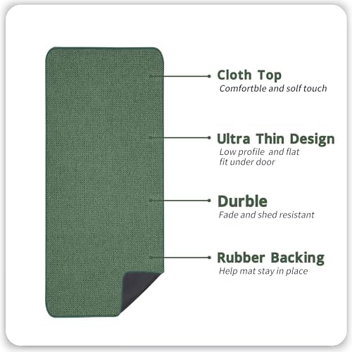 Bosap Bath Mat,Ultra Thin Bathroom Runner Rugs,Large Bath Mats for Bathroom,Quick Dry,Non-Slip,Machine Washable,Low Pile,Bath Rug,Shower Outside,Sink,Home Decor Accessories.Green,3'x6'(36x72inch)