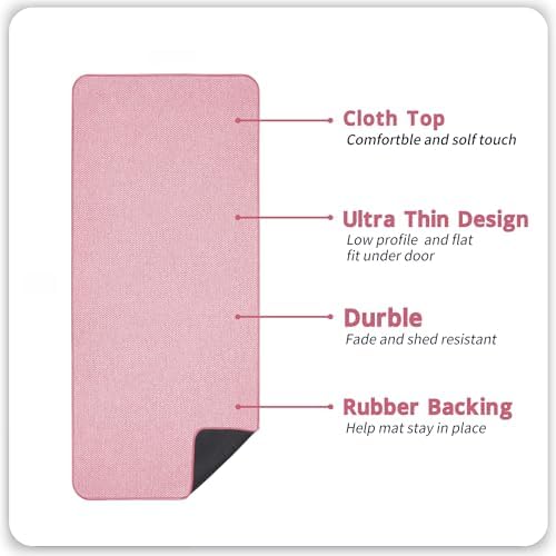 Bosap Bath Mat,Ultra Thin Bathroom Runner Rugs,Large Bath Mats for Bathroom,Quick Dry,Non-Slip,Machine Washable,Low Pile,Bath Rug,Shower Outside,Sink,Home Decor Accessories.Pink,3'x4'(36x48inch)