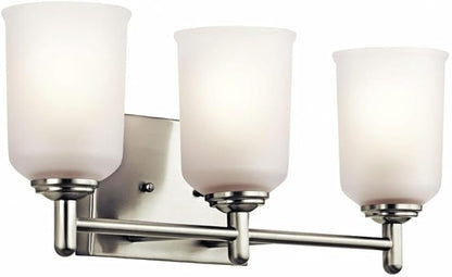 Kichler Shailene 21" 3 Light Vanity Light with Satin Etched Glass in Olde Bronze