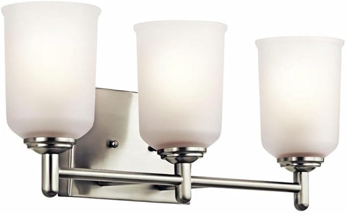 Kichler Shailene 21" 3 Light Vanity Light with Satin Etched Glass in Olde Bronze