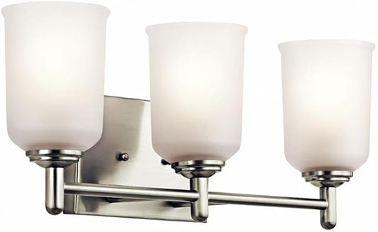 Kichler Shailene 21" 3 Light Vanity Light with Satin Etched Glass in Olde Bronze