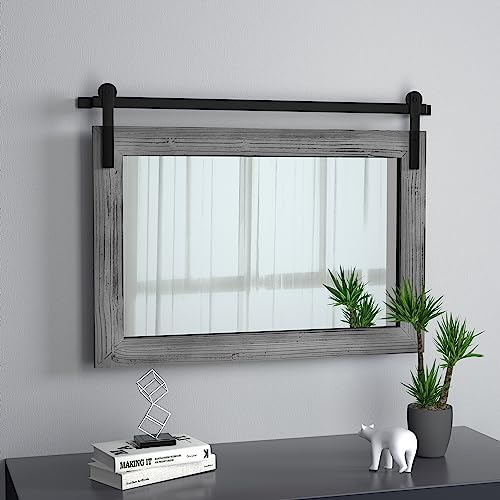 COGOOD Farmhouse Bathroom Mirrors for Over Sink - 22 x 30 Grey