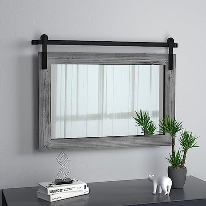 COGOOD Farmhouse Bathroom Mirrors for Over Sink - 22 x 30 Grey