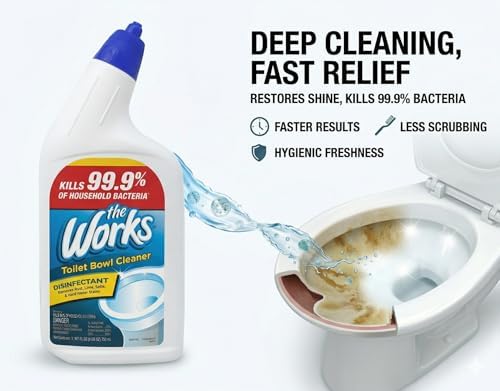 The Works Toilet Bowl Cleaner (2) bottles 24oz each
