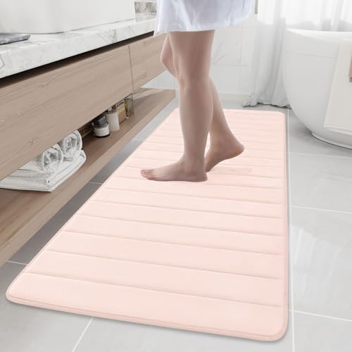 Buganda Memory Foam Bath Mat 70 x 24, Ultra Soft Absorbent Bathroom Rugs
