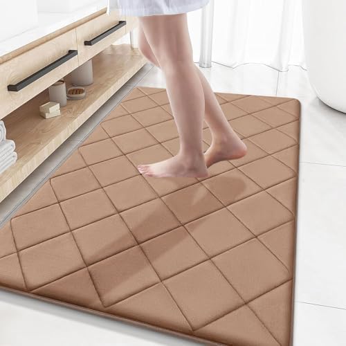 OLANLY Memory Foam Bath Mat 59x34, Ultra Soft and Absorbent Bathroom Rugs