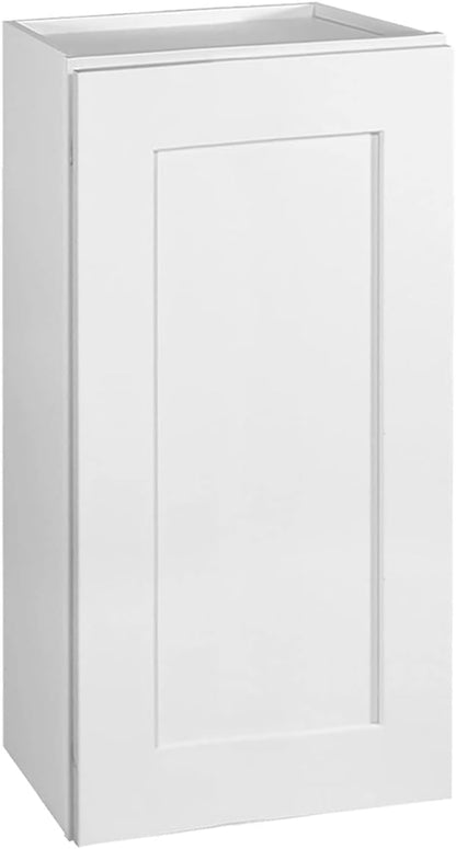 Design House Brookings Shaker Fully Assembled Wall Kitchen Cabinet W1530, 15 W x 12 D x 30 H, Painted White, Solid Wood, Design House, 613497