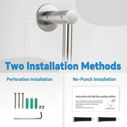 Shower Slide Bar Adjustable Handheld Shower Head Holder Wall Mount - 30inch All-Metal Shower Head Slide Bar Compatible with Bathroom Drill Free Glue Installation - Brushed