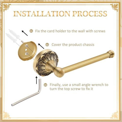 2 Pcs Antique Toilet Paper Holder Hand Towel Ring, Rectangle