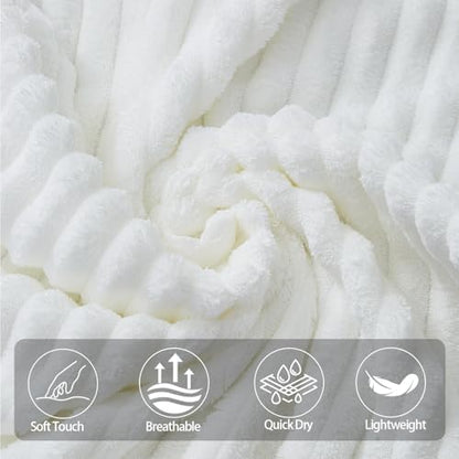 4 Piece Bath Towels, 30"x60" Microfiber Towels Set, White