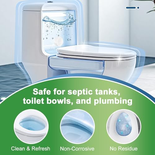 Msvvko Toilet Bowl Cleaner Tablets - 30 Pack Automatic Cleaners with Bleach, Slow-Releasing Toilet Tank Cleaners for Deodorizing & Descaling, Household Toilet Cleaners against Tough Stains