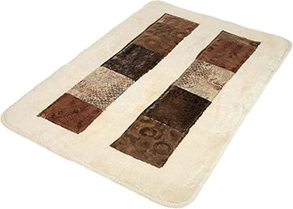 Zahari Home Zambia Animal Print Bathroom Rug Classic Luxury Bath Rug Contemporary Decor Beautiful Shower Mat Unique Design Stylish Western Country 21" x 34" Acrylic