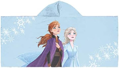 Jay Franco Disney Frozen Kids Hooded Towel Elsa Anna Olaf, 22" x 51"