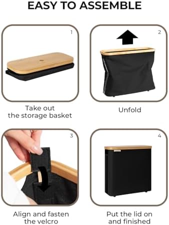 StorageWorks Toilet Paper Storage Basket with Bamboo Lid & Window