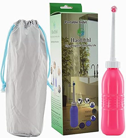 Upside Down Bidet for Postpartum Care, Old People&Child Cleansing.Portable Bidet Sprayer and Travel Bidet with Hand Held Bidet Bottle for Personal Cleansing (L, red)