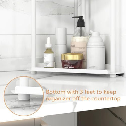 Jesginboo 3 Tier Bathroom Counter Organizer, Vanity Organizer Corner Shelf