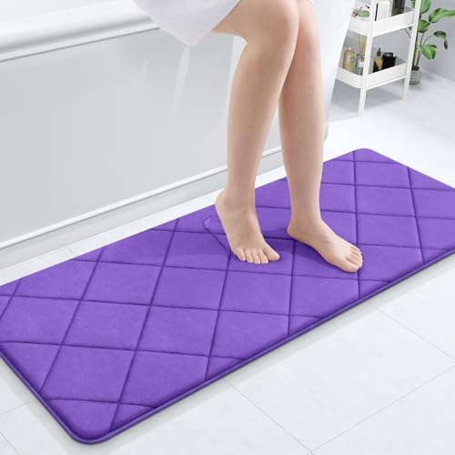 OLANLY Memory Foam Bath Mat 47x20, Ultra Soft and Absorbent Bathroom Rugs