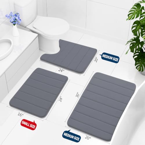 Buganda Memory Foam Bath Mat 34 x 20, Ultra Soft Absorbent Bathroom Rugs