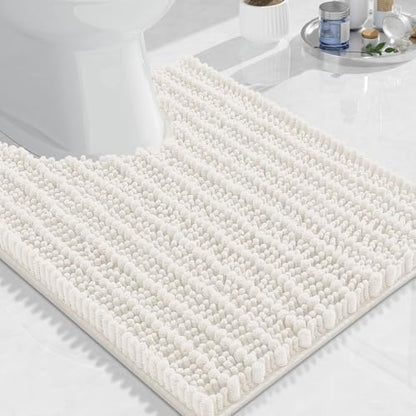 Arotive Toilet Rugs U-Shaped 24x20, Soft Absorbent Chenille Shaggy Bath Mat