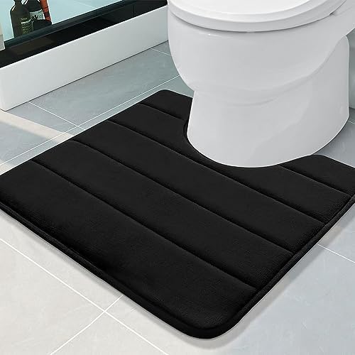 Buganda Memory Foam U-Shaped Toilet Rugs 20 x 20, Absorbent Bathroom mat