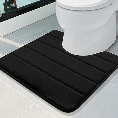 Buganda Memory Foam U-Shaped Toilet Rugs 20 x 20, Absorbent Bathroom mat