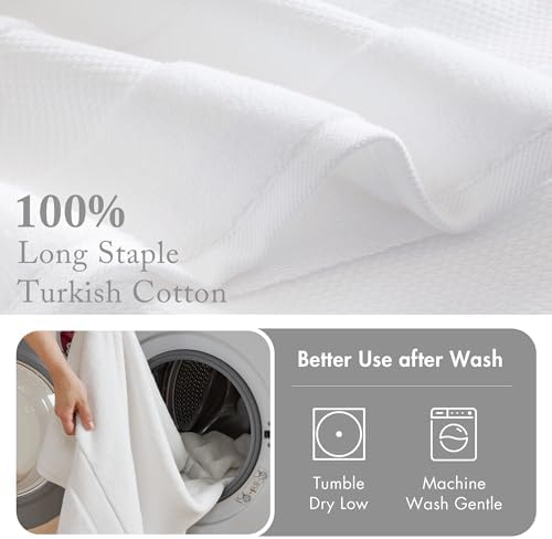 Madison Park 100% Turkish Cotton 600 GSM Bath Towel Set, 6 Piece, White