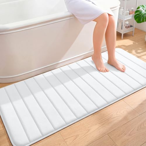 OLANLY Memory Foam Long Bathroom Rugs Runner 59x24, Super Soft Absorbent