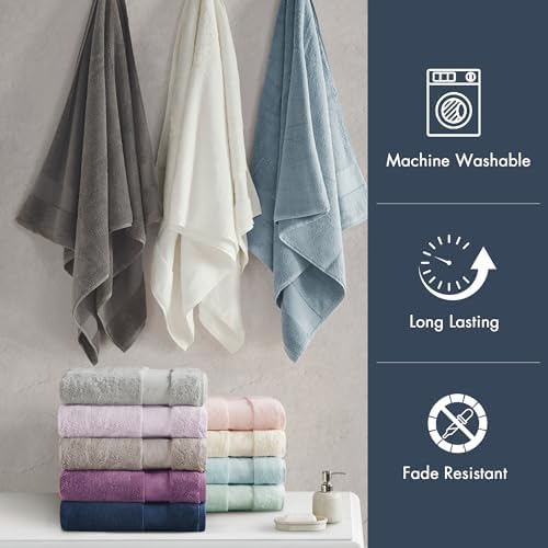 Madison Park 100% Turkish Cotton 600 GSM Bath Towel Set, 6 Piece, Navy