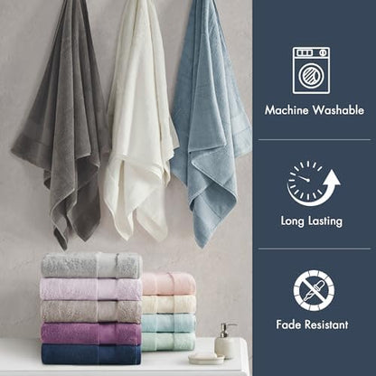 Madison Park 100% Turkish Cotton 600 GSM Bath Towel Set, 6 Piece, Navy