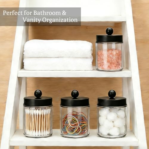 Accguan 6Pack Apothecary Jars Bathroom Vanity Storage Organizer Set