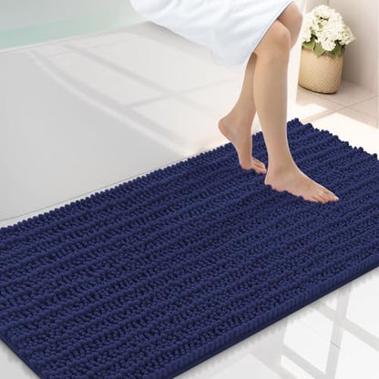 Smiry Bathroom Rugs 44X24, Extra Soft Rubber Backing Chenille Bath Mats