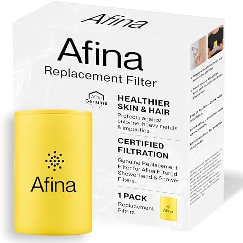Afina Replacement Filter for Filtered Shower Head, Hard Water - 1 Pack