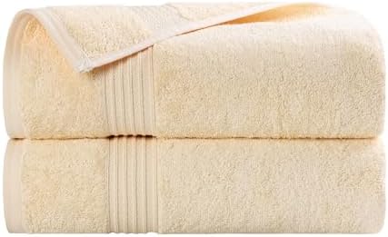 Superior Egyptian Cotton Bath Towel Set, Home Bathroom Towels, Master, Guest Bath, Decor Essentials, Quick Dry, Absorbent, Large Body Towels, Spa, Hotel, Resort, Adult, Kids, Set of 2, Canary
