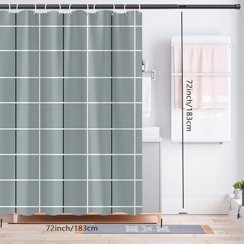 LLSCL Fabric Shower Curtain Liner with Magnets, Waterproof Hotel Quality, 72 x 72 Machine Washable