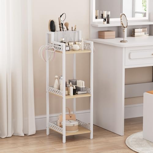 Slim Bathroom Storage Shelf Unit, Makeup Organizer for Small Spaces