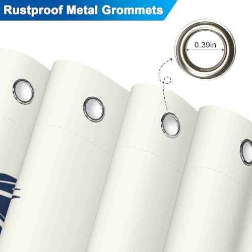 Tropical Bay Waterproof Shower Curtain with 12 Hooks, Navy Blue Palm Trees Shower Curtain Set for Bathroom, Metal Grommets & Weighted Bottom, Machine Washable Bath Curtain, 72x72 Inches