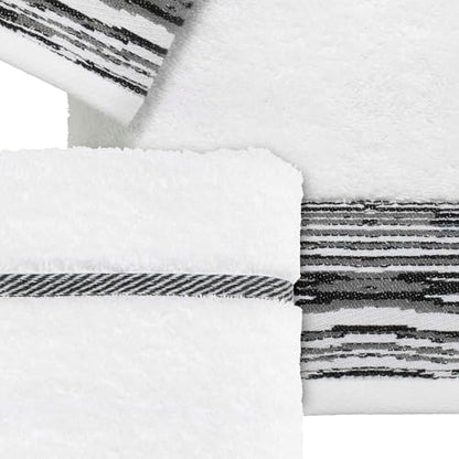 Nicole Miller - Towels, 4pc Soft & Absorbent Towel Set, Dorm Room Essentials (Syndey Collection, White/Black)