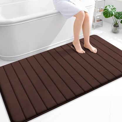 OLANLY Memory Foam Large Bath Mat 59x34, Super Soft Absorbent Bathroom Rugs