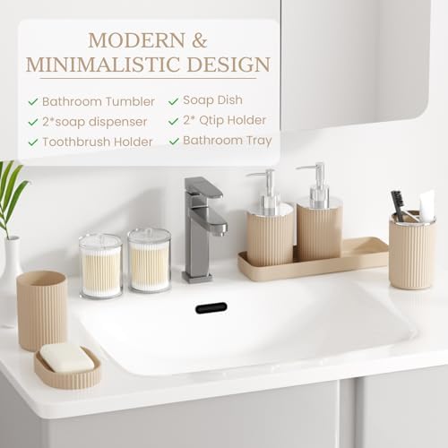 Beige Bathroom Accessories Set, 10PC Bathroom Set