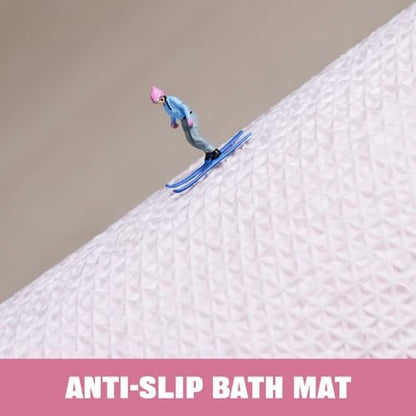 TRUEDAYS Pink Scalloped Bath Mat, Soft Cute Bath Mat, 32x20 Inch