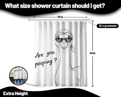 Extra Long 84 Inchs Shower Curtain Extra Tall Funny Duck XL Cute Hilarious Shower Curtains for Large Bathroom Decor Sets, Waterproof Cloth Fabric with Hooks, 70 x 84 Inch