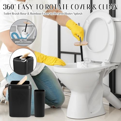 XLHOMO Black Bathroom Accessories Set 17PCS Bathroom Set with 3PCS Soap Dispenser Bathroom Accessory Set Black Trash Can for Bathroom Decor