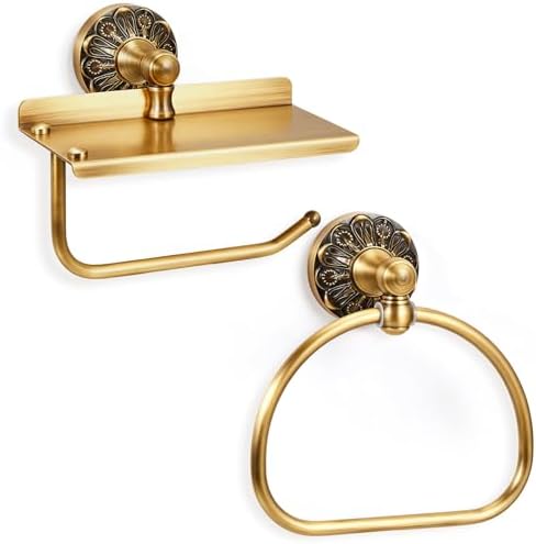 2 Pcs Antique Toilet Paper Holder Hand Towel Ring, Style 2