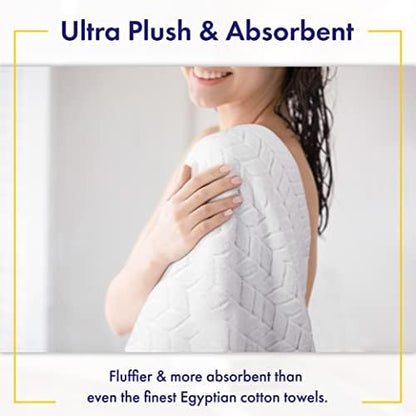 Alusa Home Ultra Soft & Stylish 700 GSM Luxury Bath Sheets | Pack of 2 | Extra Large 35x70 Inches | 100% Zero-Twist, Long-Staple Cotton | Remarkably Absorbent (White)