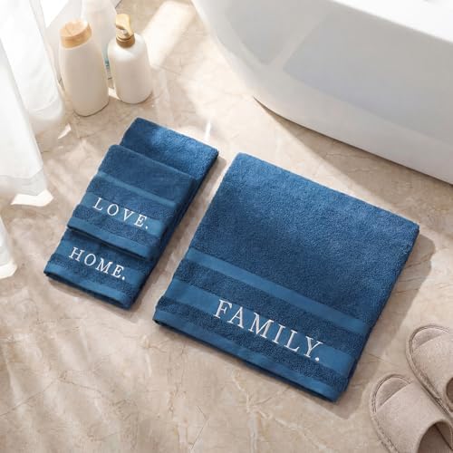 Hahafelt Decorative Bathroom Towel Set, Blue