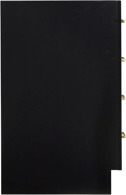 ARIEL Hepburn 66-inch Bathroom Vanity Base Cabinet,Solid Wood, 4 Soft Closing Doors, 6 Dovetail Drawers, Black