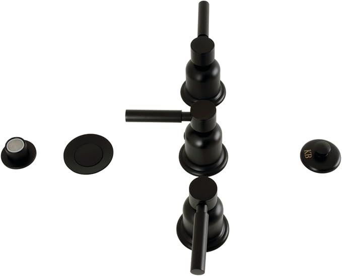 Kingston Brass KB6320DL Concord Three-Handle Bidet Faucet, Matte Black